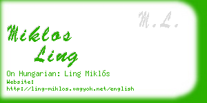 miklos ling business card